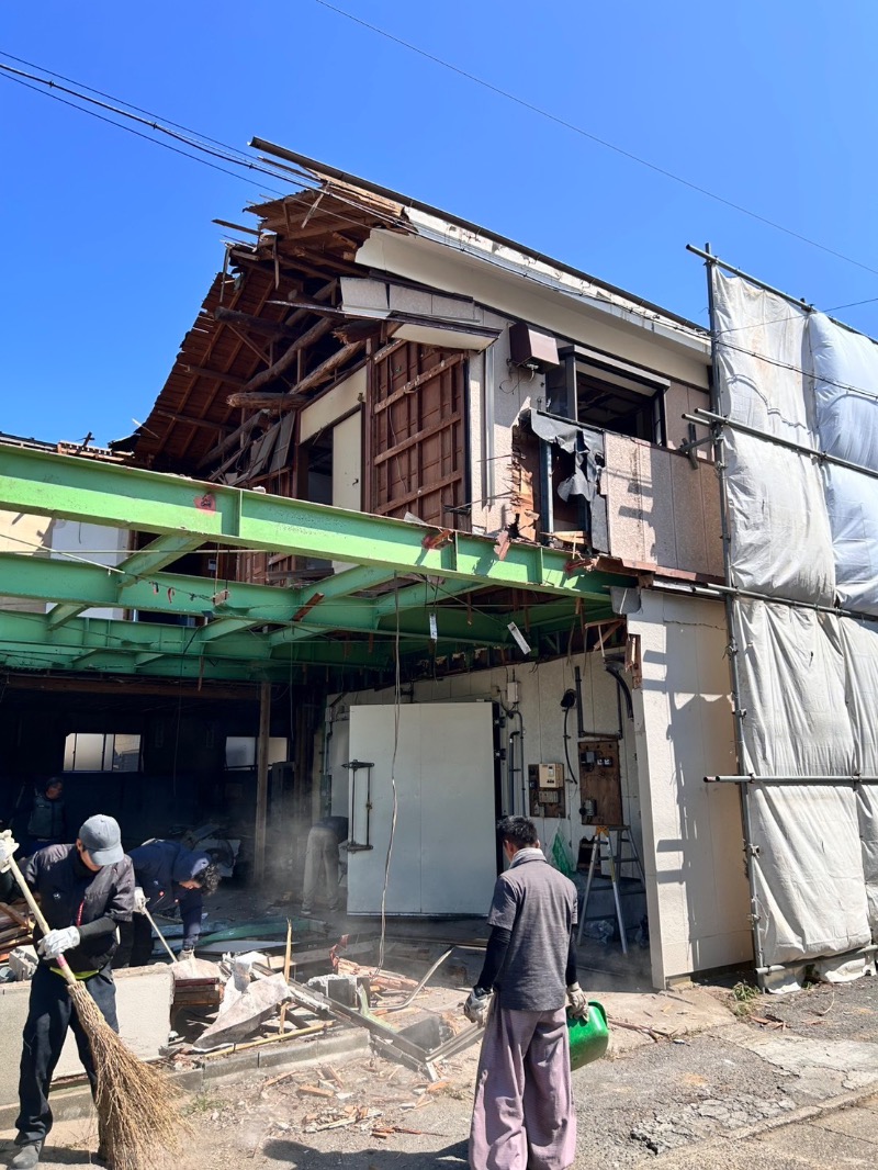 手作業での除却