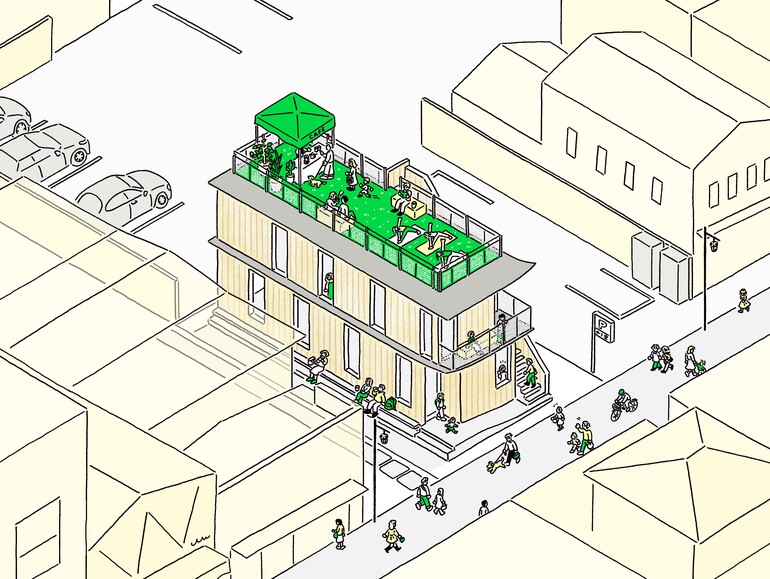 建築予定の建物イメージ。