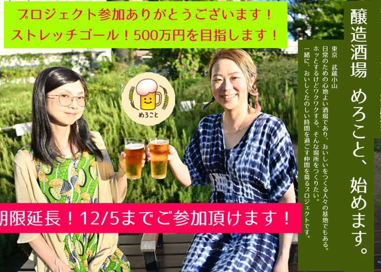 日常の為の醸造酒場であり、おいしいをつくる基地でもある。
手づくりビールとなごみ家庭料理“めろこと”を開業します。