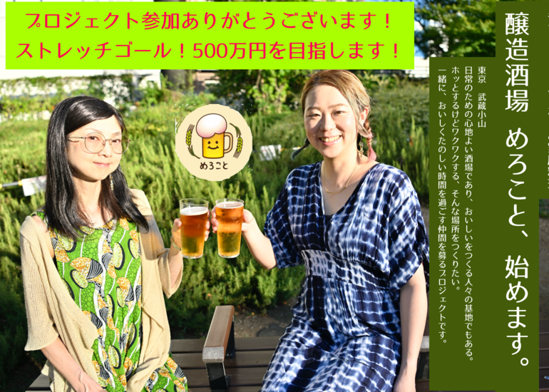 日常の為の醸造酒場であり、おいしいをつくる基地でもある。
手づくりビールとなごみ家庭料理“めろこと”を開業します。