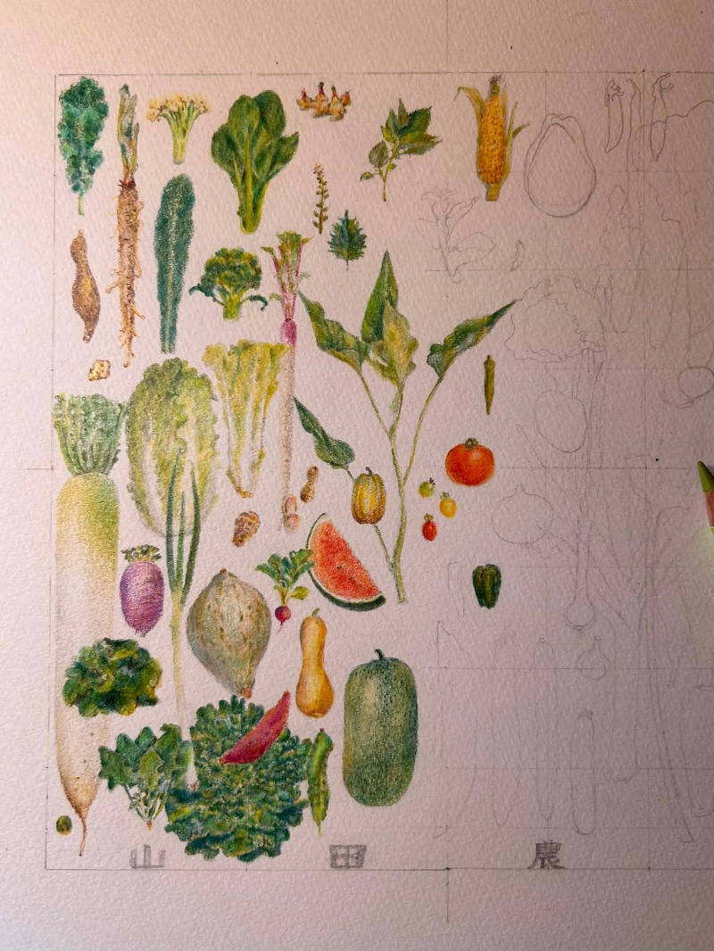 エコバッグ用デザインの原画になります