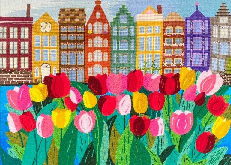 パリのギャラリーに展示された絵画的刺繍が誕生するまでのプロローグ